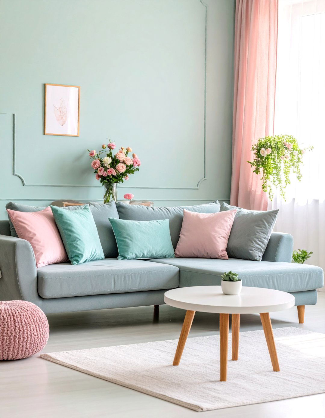 Grey Sectional with Pastel Rainbow Accents - 25 Grey Sectional Living Room Ideas