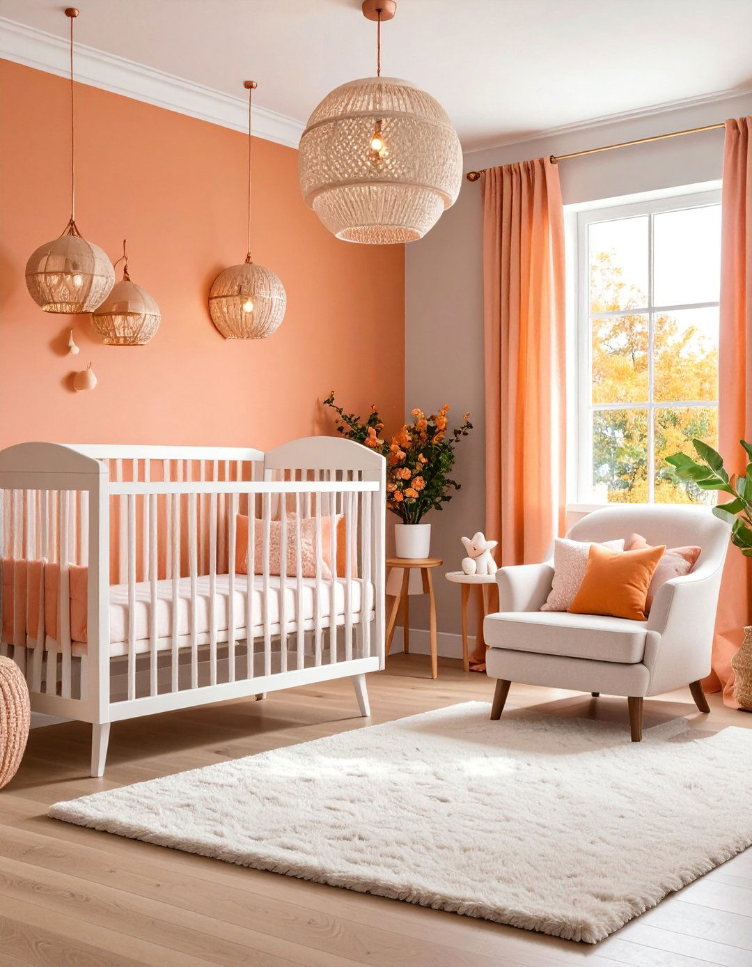 Grey and Coral Sunset Nursery - 25 Grey Nursery Ideas