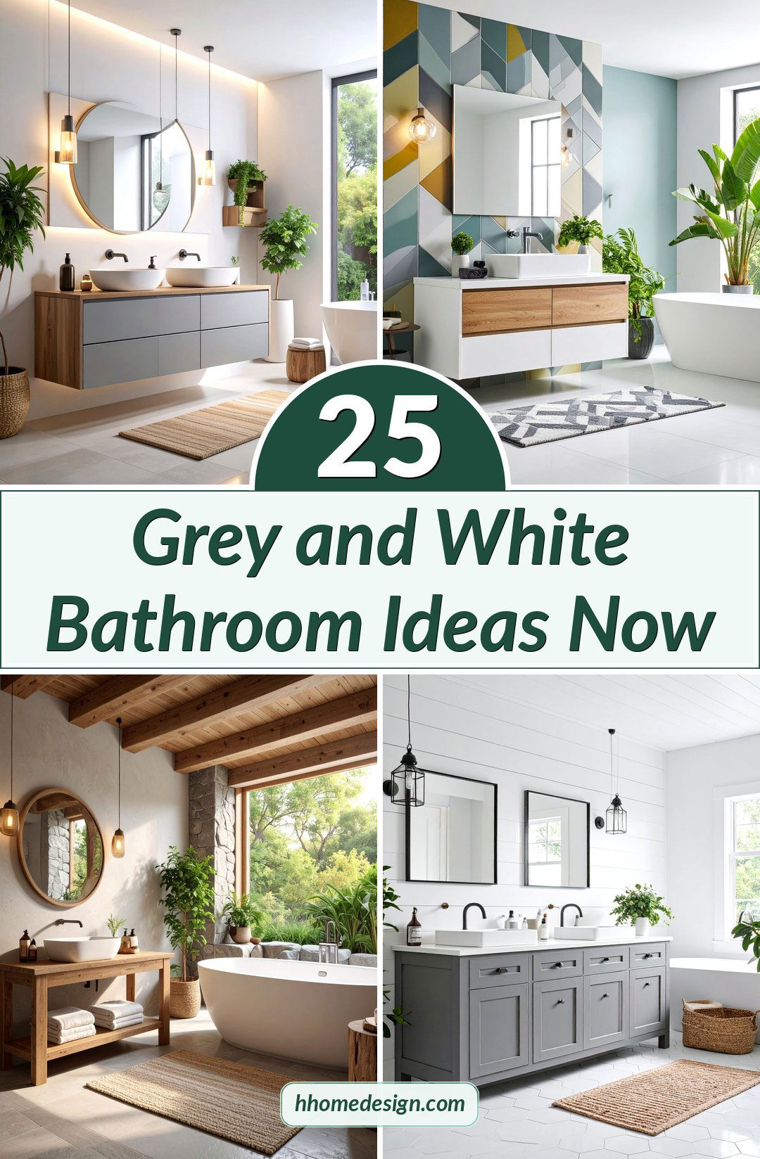 25 Grey and White Bathroom Ideas Now