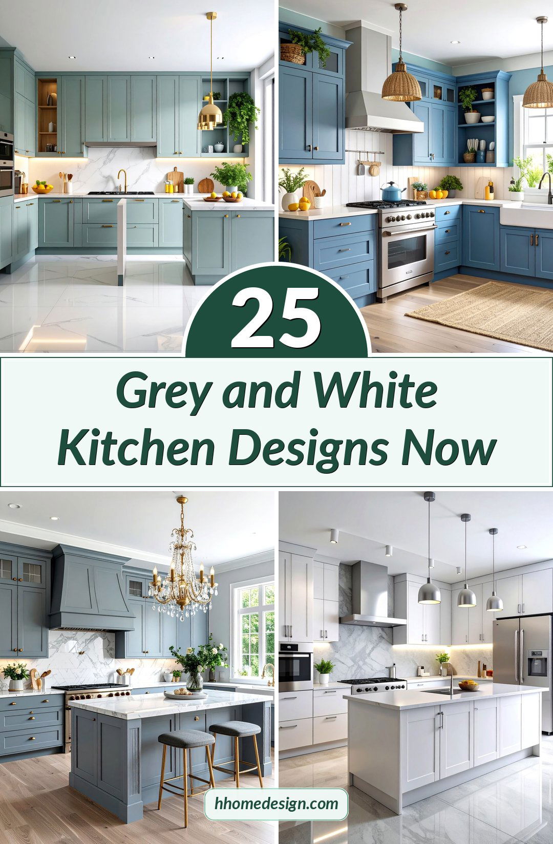 25 Grey and White Kitchen Designs Now