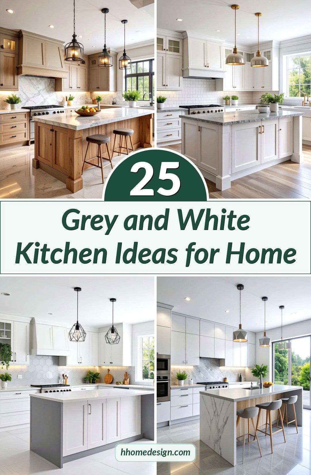 25 Grey and White Kitchen Ideas for Home