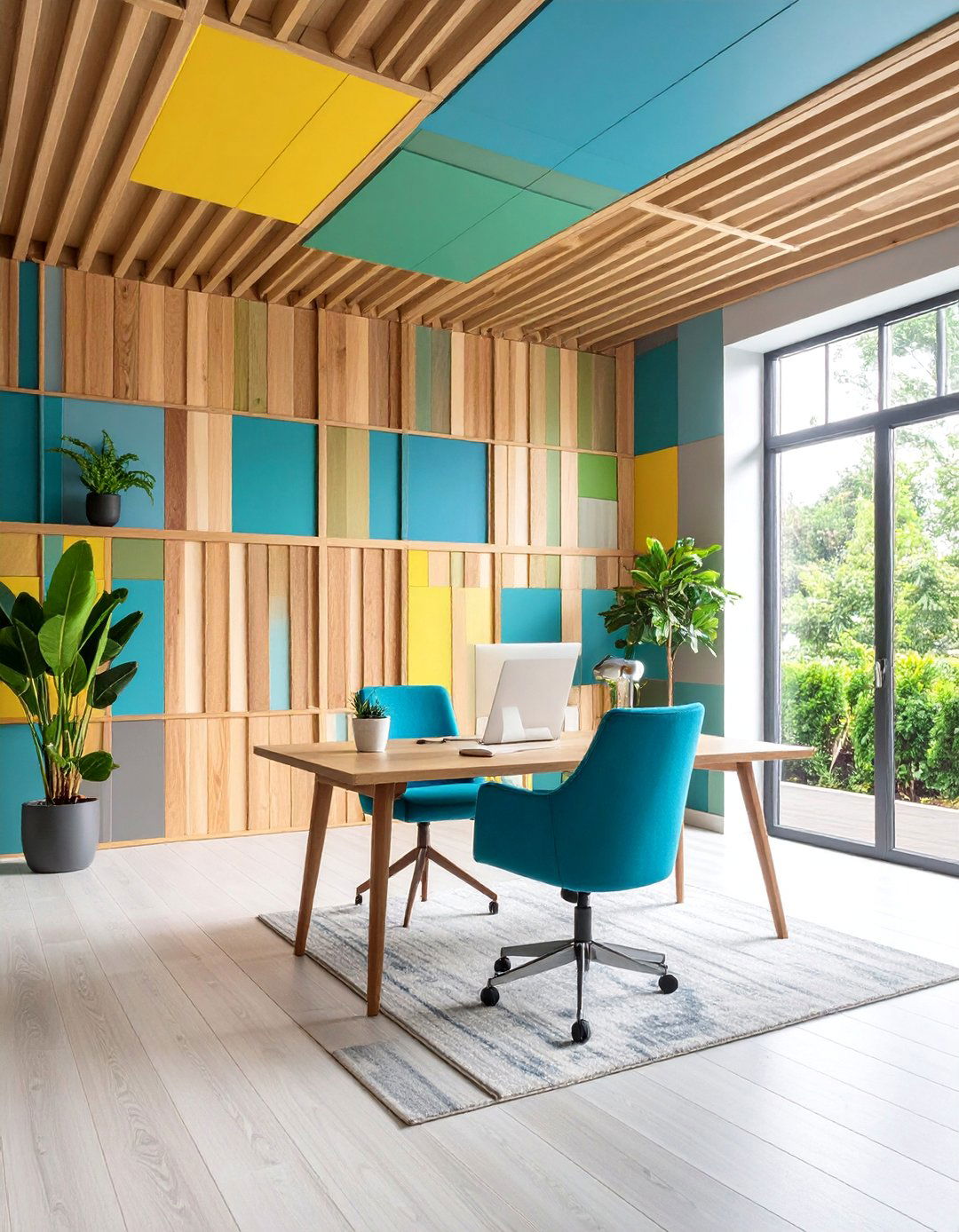 Grid Pattern Wood Trim Accent Wall - 25 Wood Trim Accent Wall Ideas