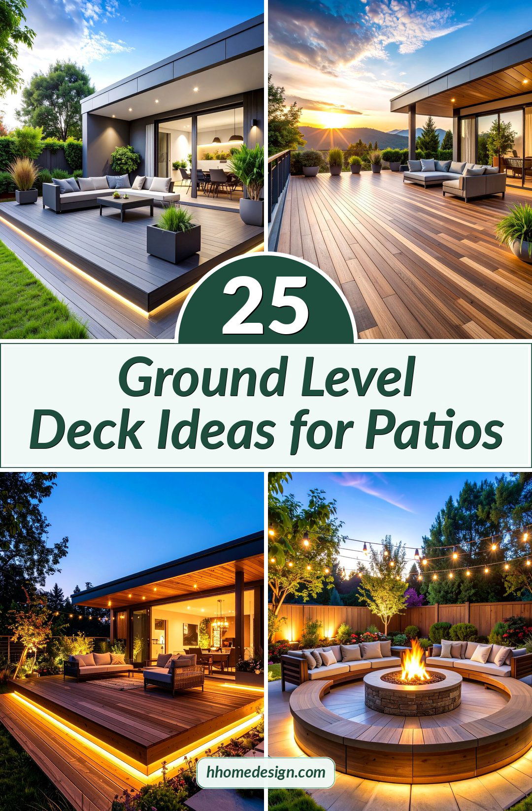 25 Ground Level Deck Ideas for Patios