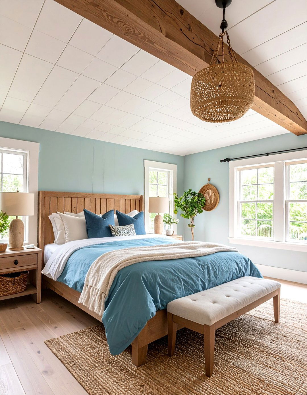 Guest Bedroom Beadboard Ceiling with Cottage Charm - 25 Beadboard Ceiling Design Ideas