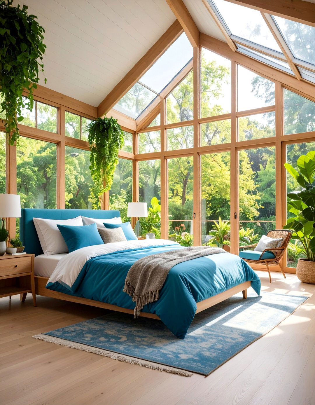 Guest Bedroom with Privacy Features - 25 Mid-century Modern Sunroom Ideas