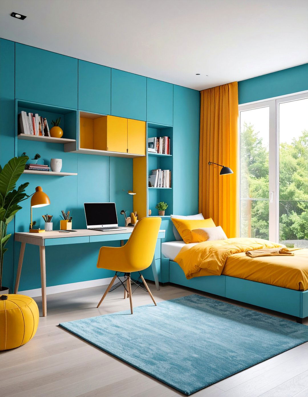 Guest Room with Fold Down Desk and Office Combo - 25 small guest room ideas