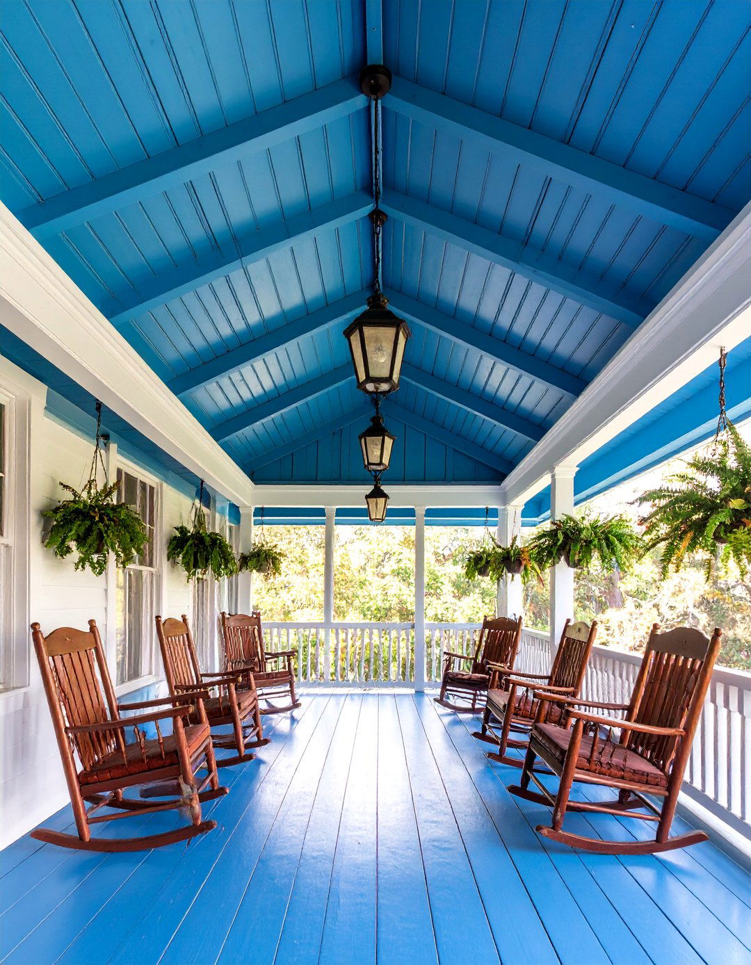 Haint Blue Porch with Southern Charm - 25 Porch Paint Colors