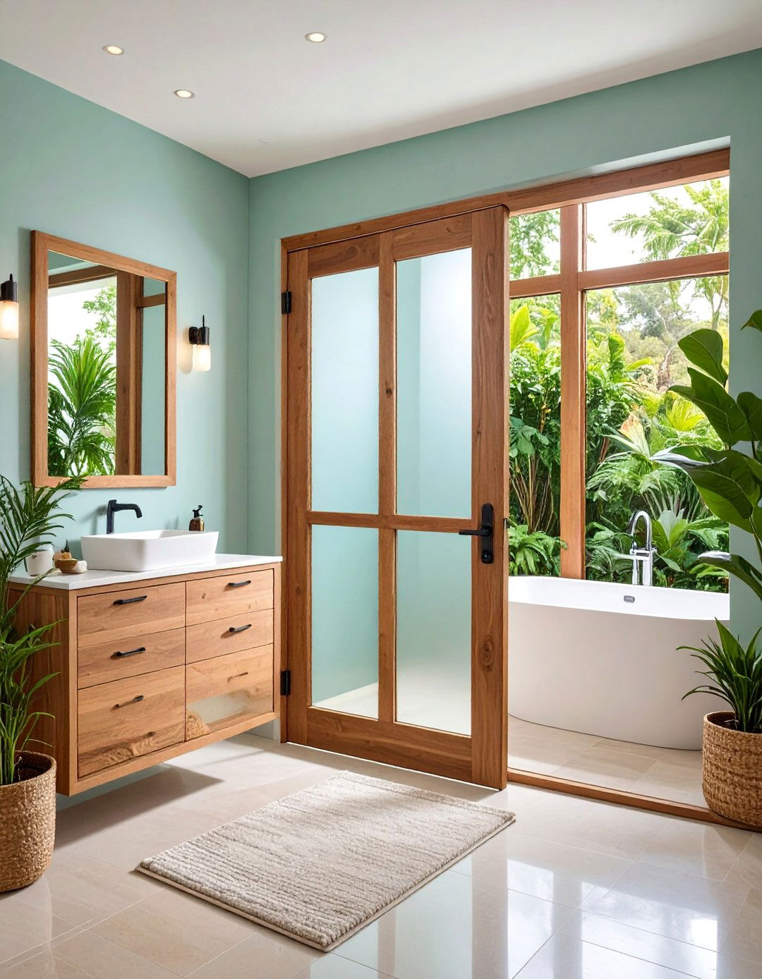 Half Glass Half Panel Pocket Door - 25 Bathroom Pocket Door Ideas
