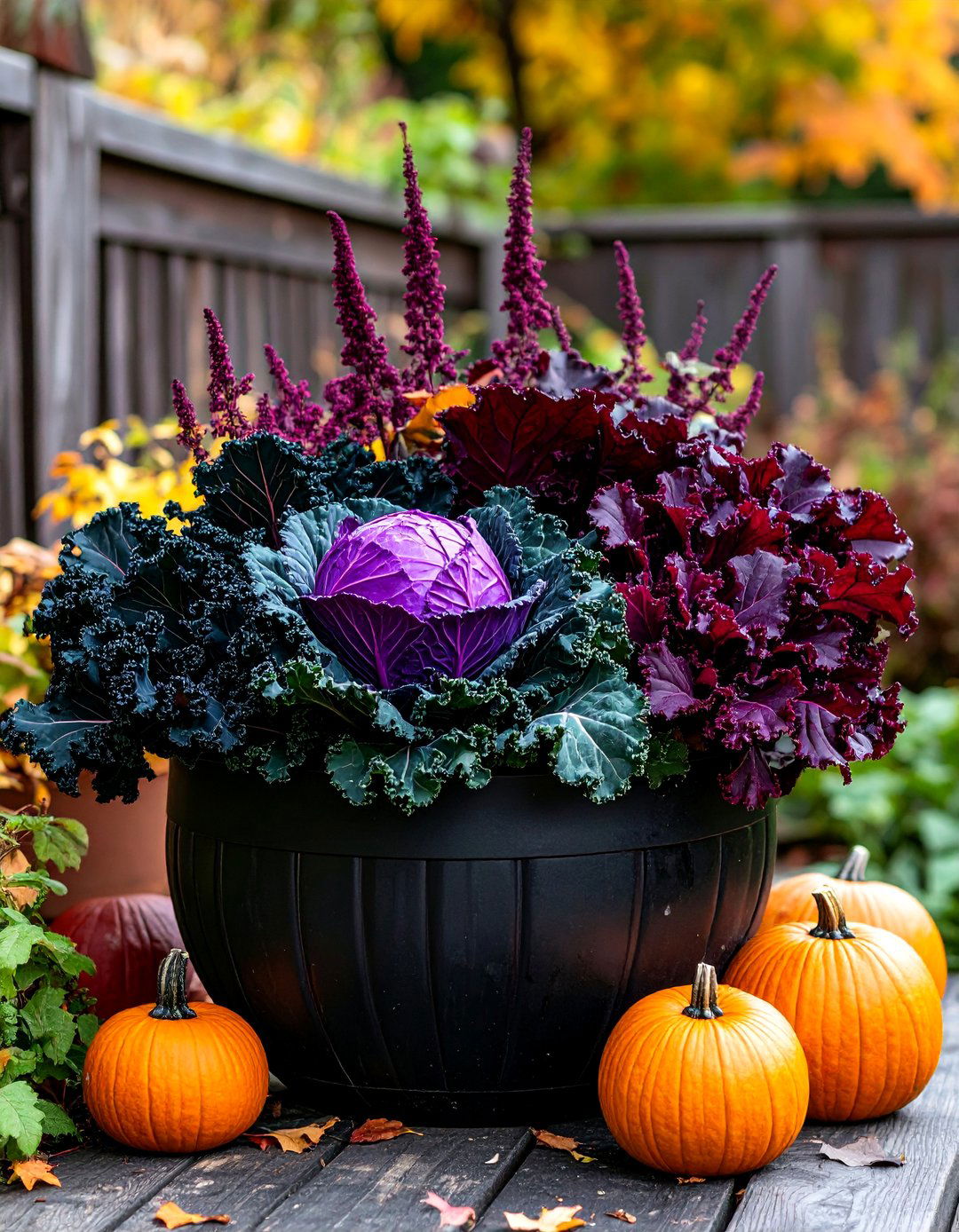 Halloween Themed Dark and Dramatic Display - 25 Fall Planter Ideas