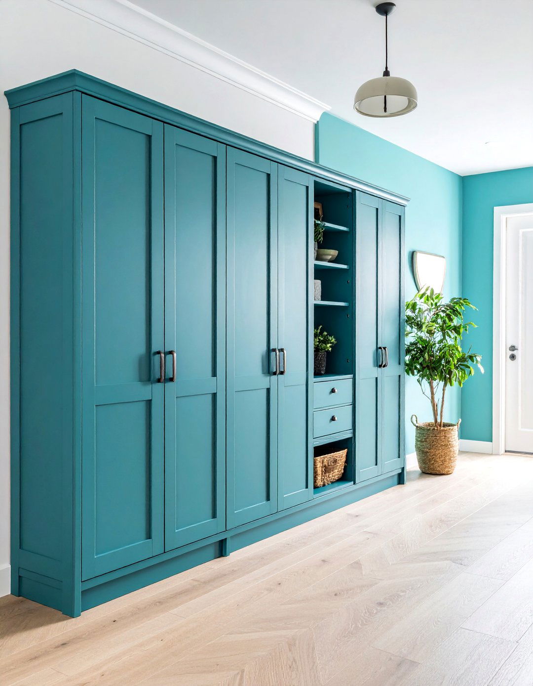 Hallway Runner Cabinet System - 25 Laundry Basket Storage Ideas