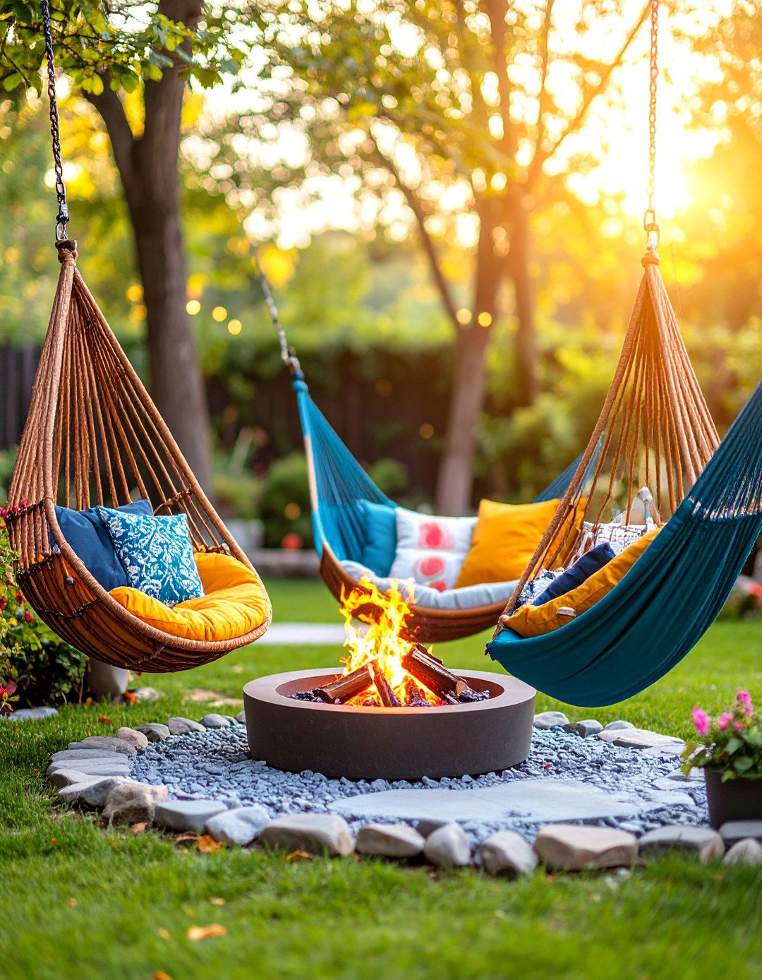 Hammock Chairs with Adjustable Heights - 25 Fire Pit Chair Ideas