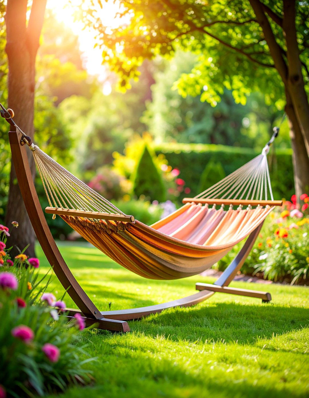 Hammock Lounge with Stand System - 25 Garden Furniture Ideas