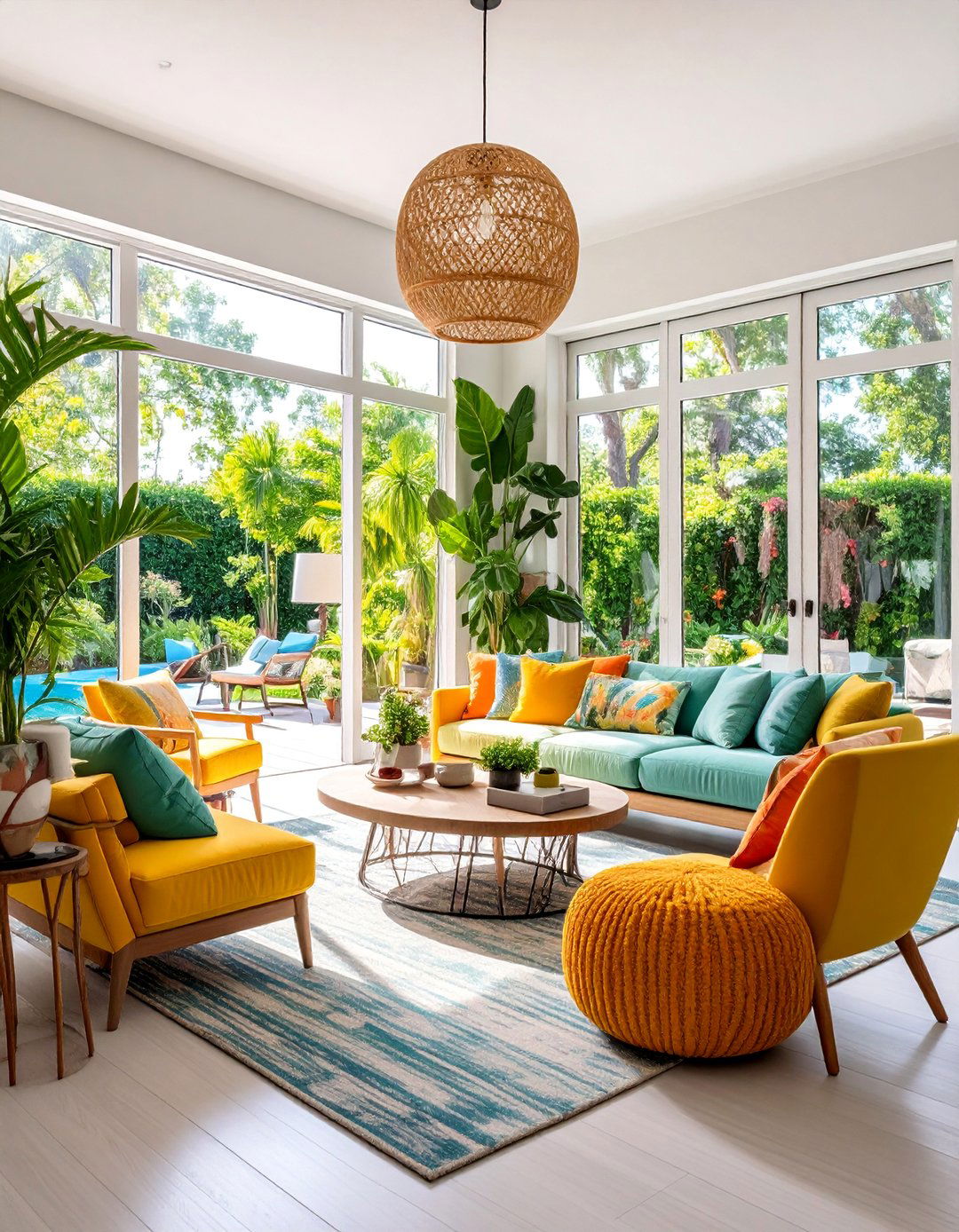 Hamptons Living Room with Outdoor Connection - 25 Hamptons Living Room Ideas