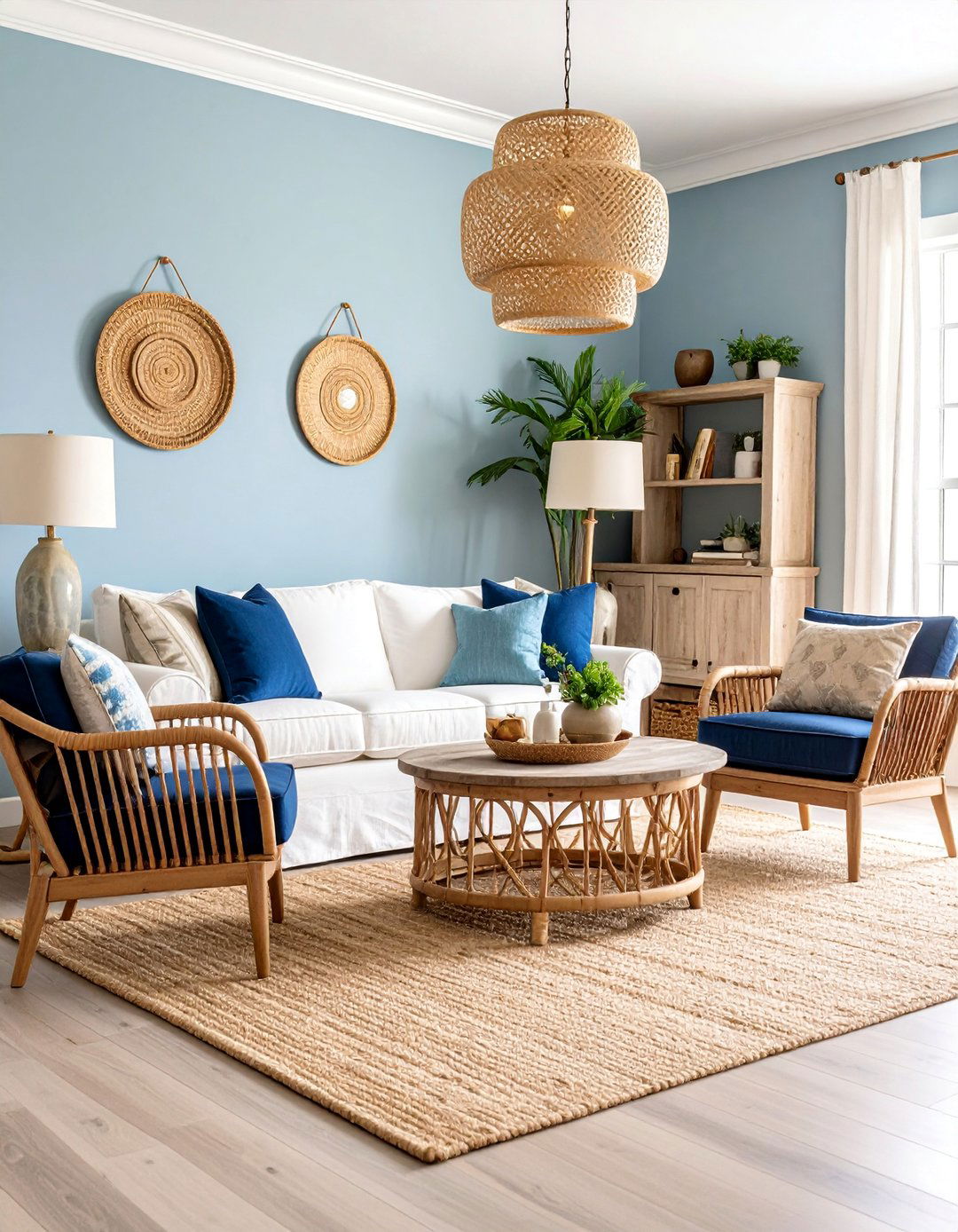 Hamptons Style Living Room with Luxurious Comfort - 25 Coastal Living Room Ideas