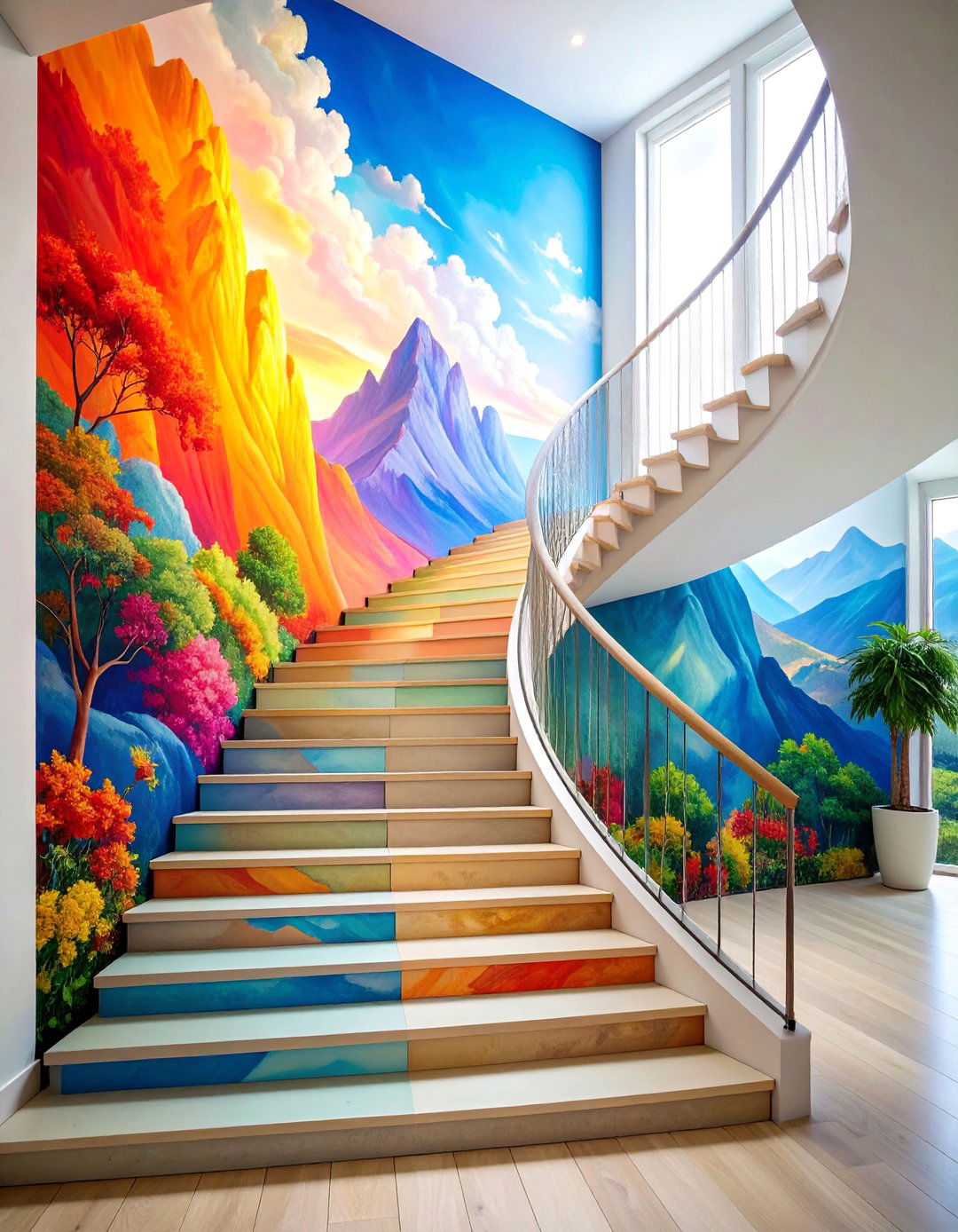 Hand Painted Artistic Murals - 25 Stair Riser Ideas