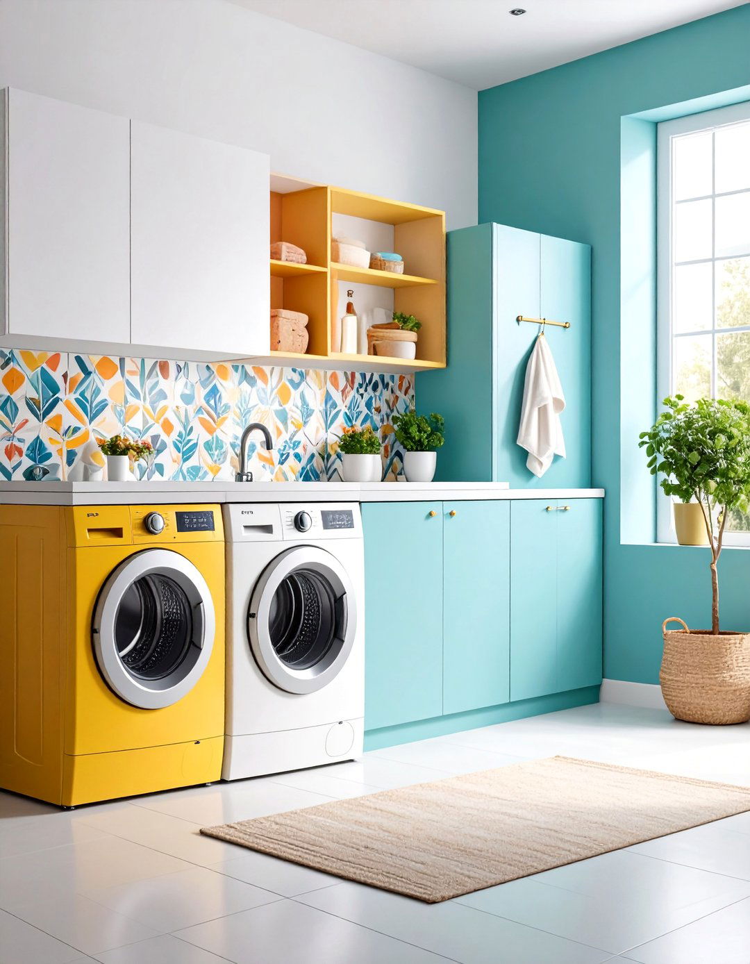 Hand Painted Ceramic Tile Art - 25 Laundry Room Backsplash Ideas