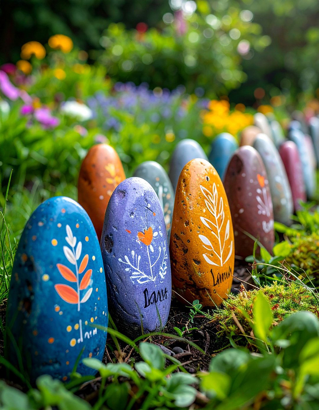 Hand Painted River Rock Markers