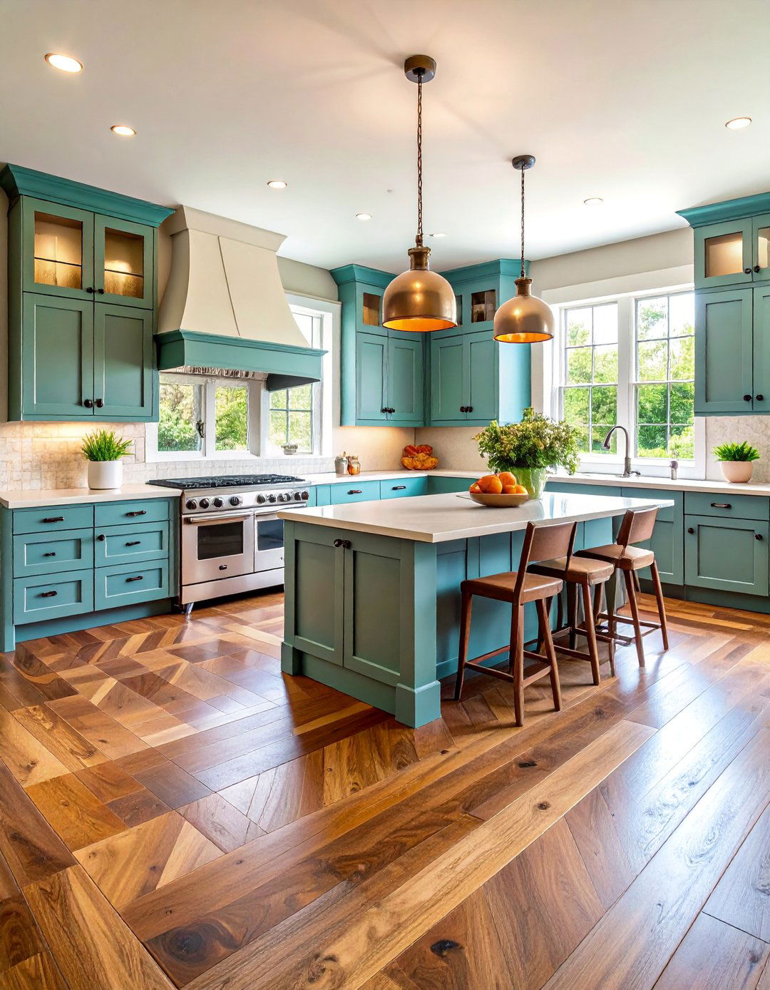 Hand Scraped Hickory Wood Floor with Rustic Character - 25 Wood Floor Design Ideas