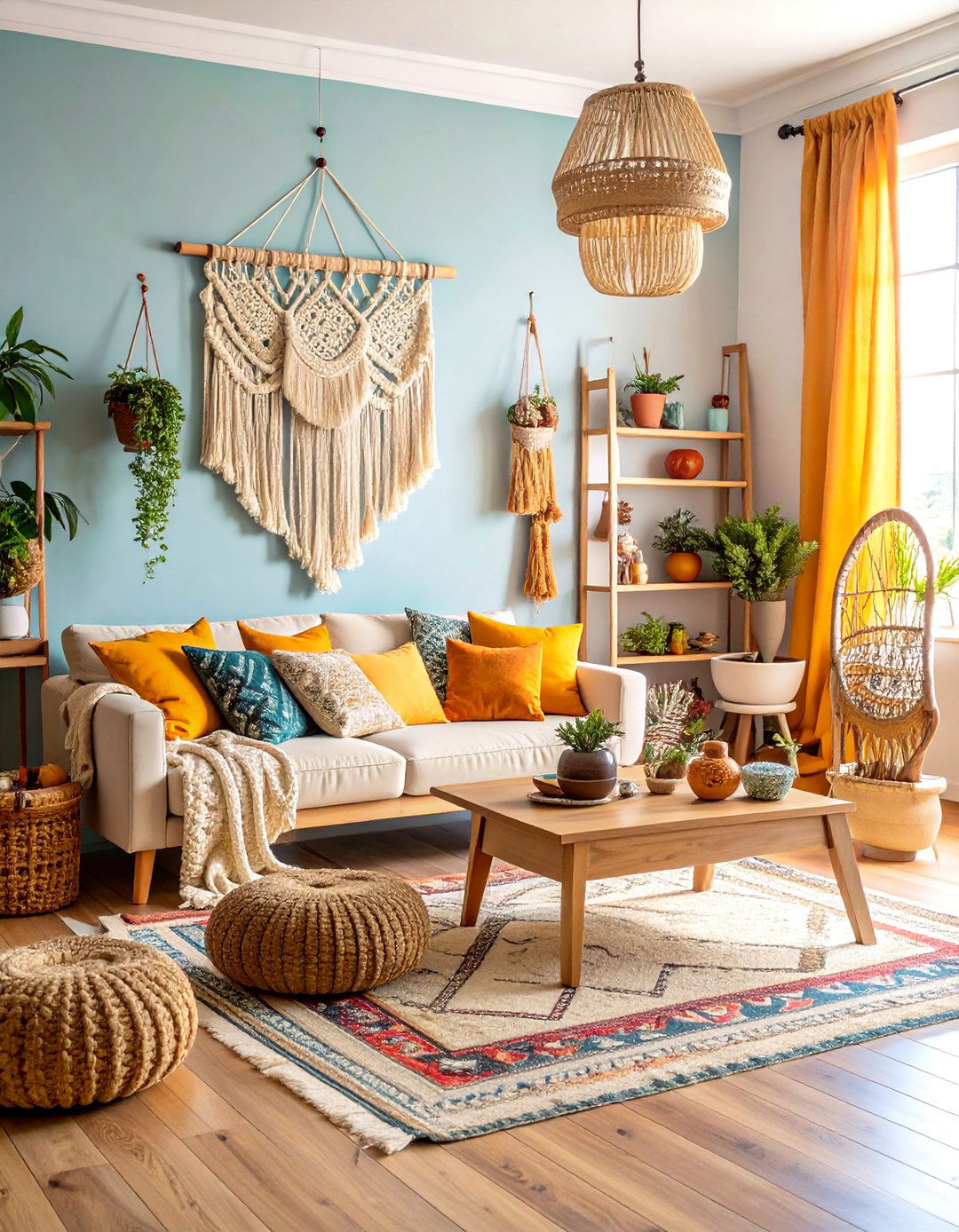 Handcrafted Artisan Space with DIY Elements - 25 Boho Living Room Ideas