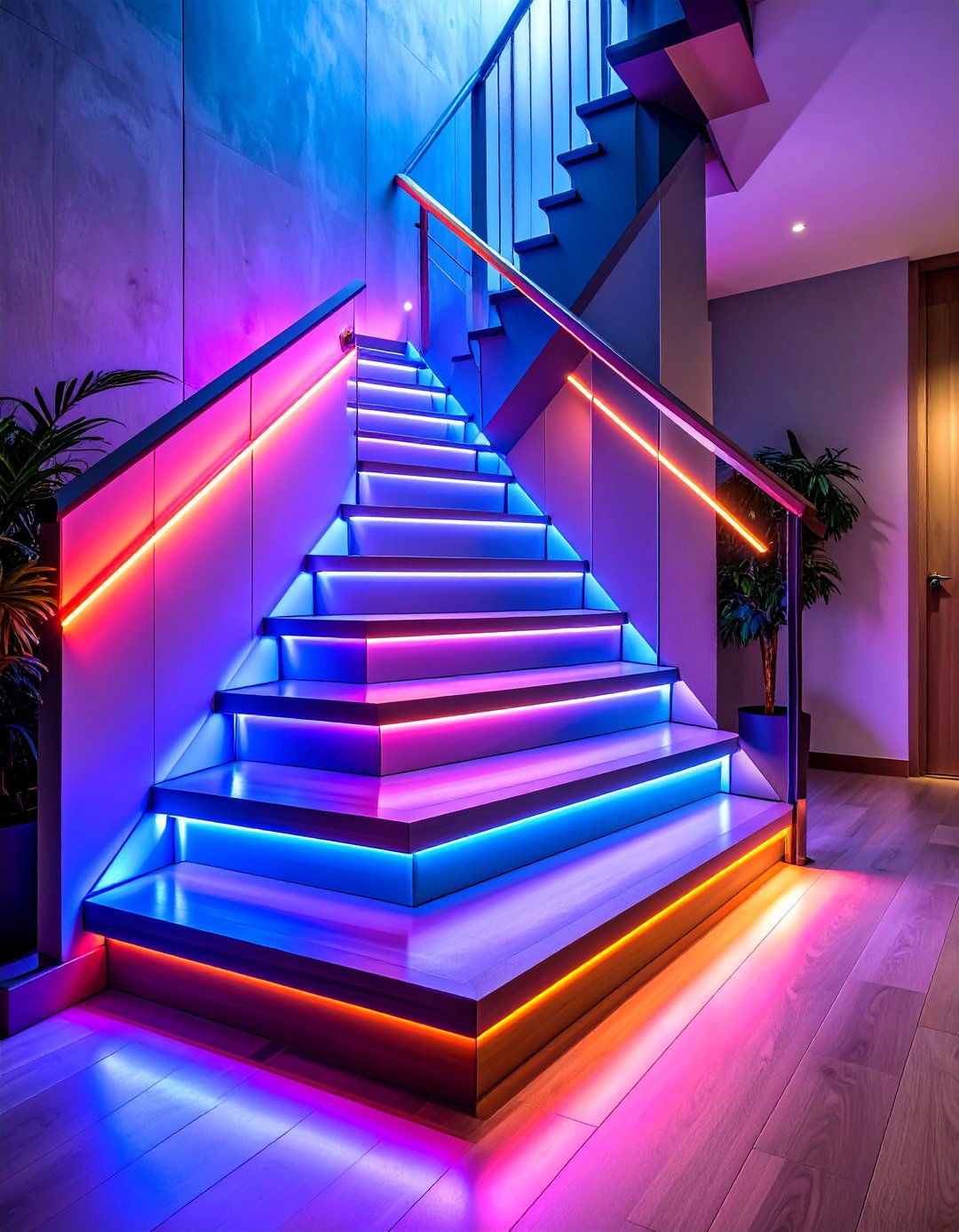 Handrail Integrated Staircase Lighting System - 25 Staircase Lighting Ideas