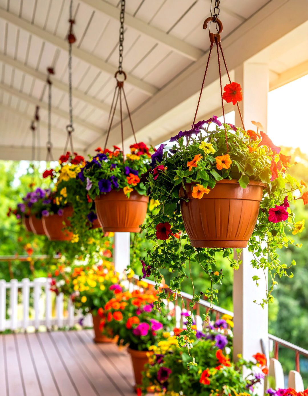 Hanging Basket Paradise with Cascading Plants - 25 Balcony Garden Ideas
