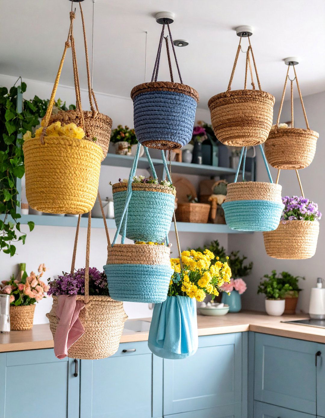Hanging Basket Vertical System - 25 Kitchen Sink Organization Ideas