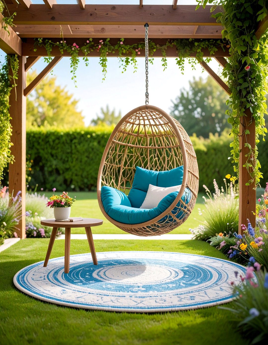 Hanging Chair Garden Nook - 25 Garden Nook Ideas