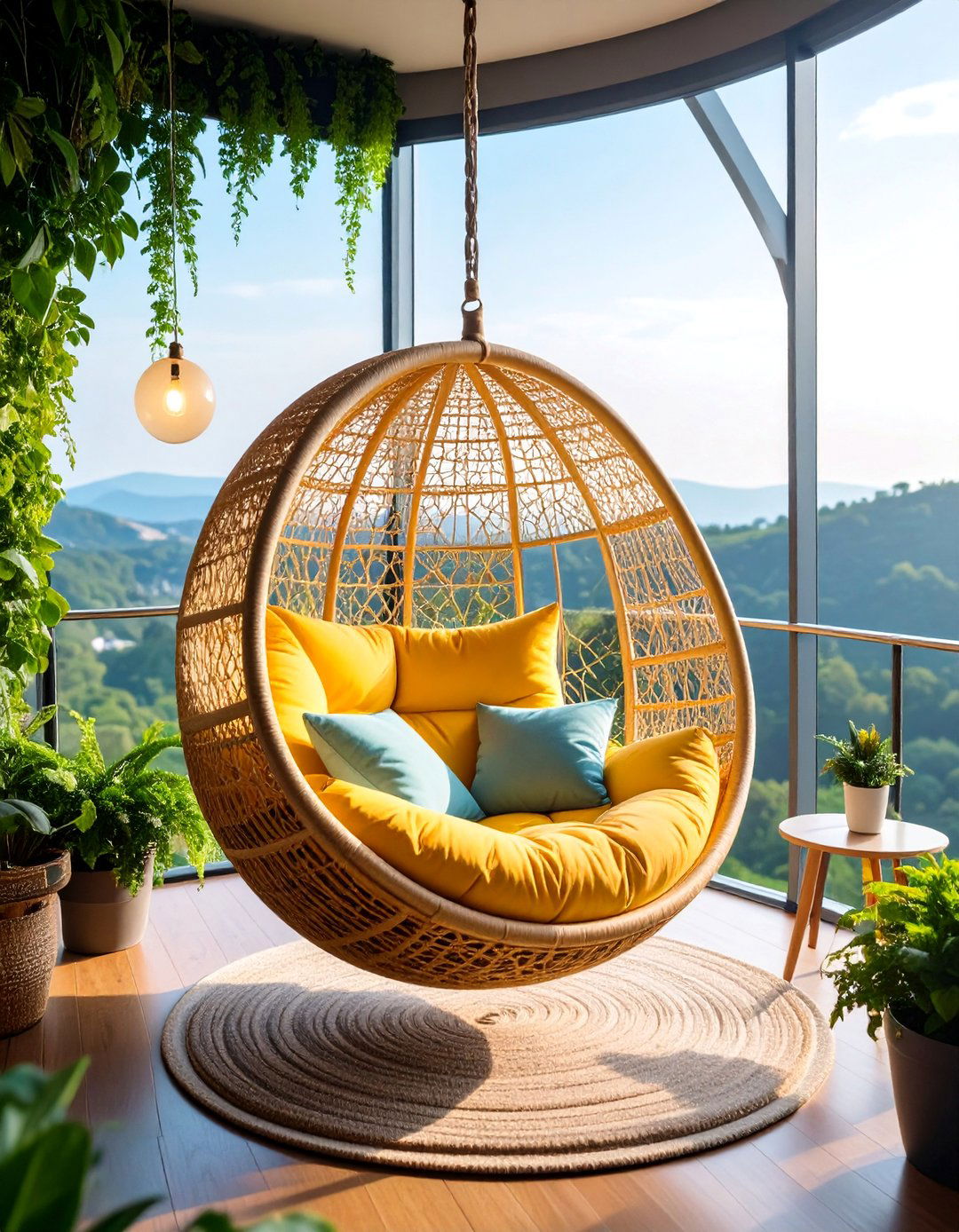 Hanging Chair Reading Pod with Aerial Comfort - 25 Reading Room Ideas
