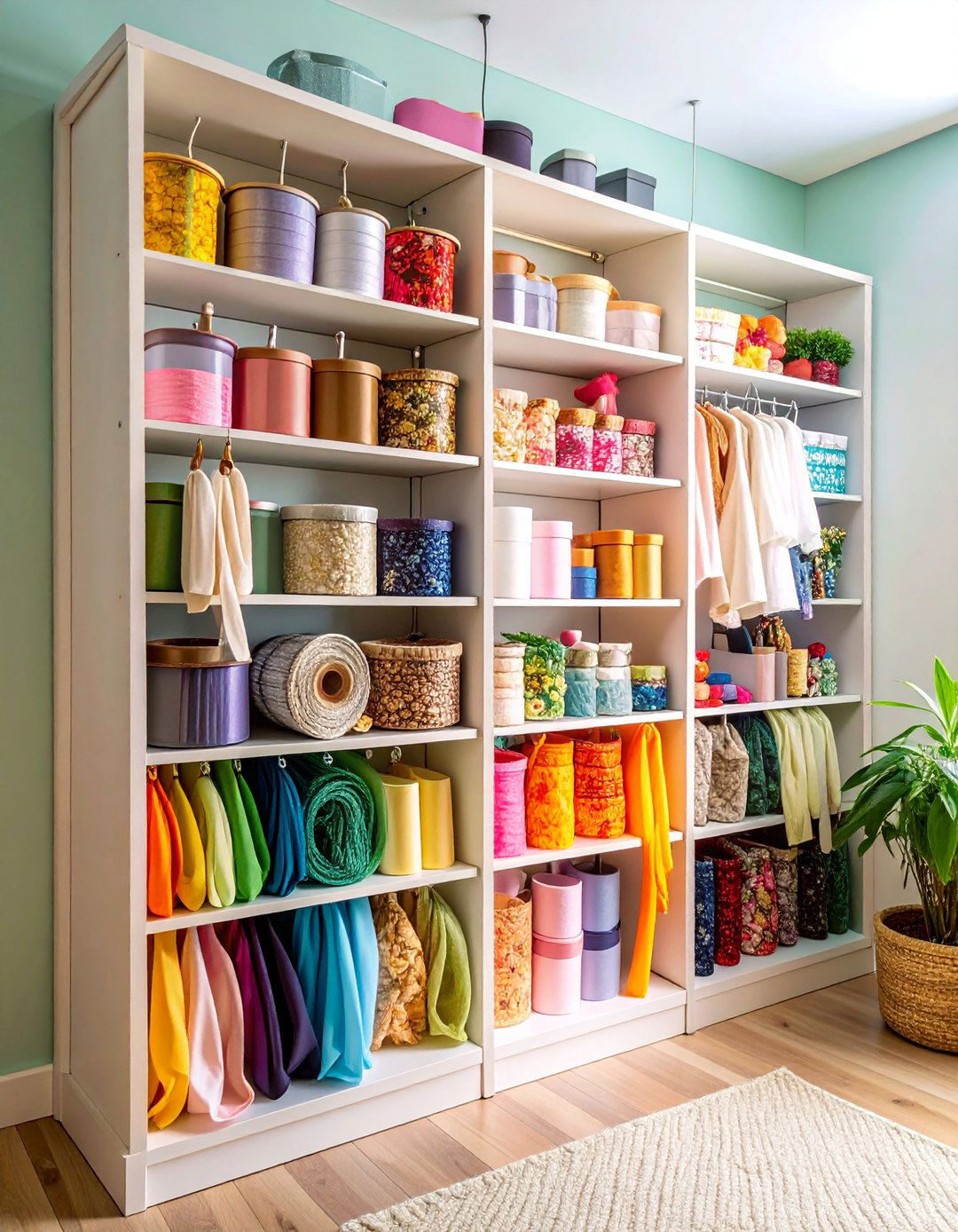 Hanging Closet Organizer System - 25 Ribbon Storage Ideas
