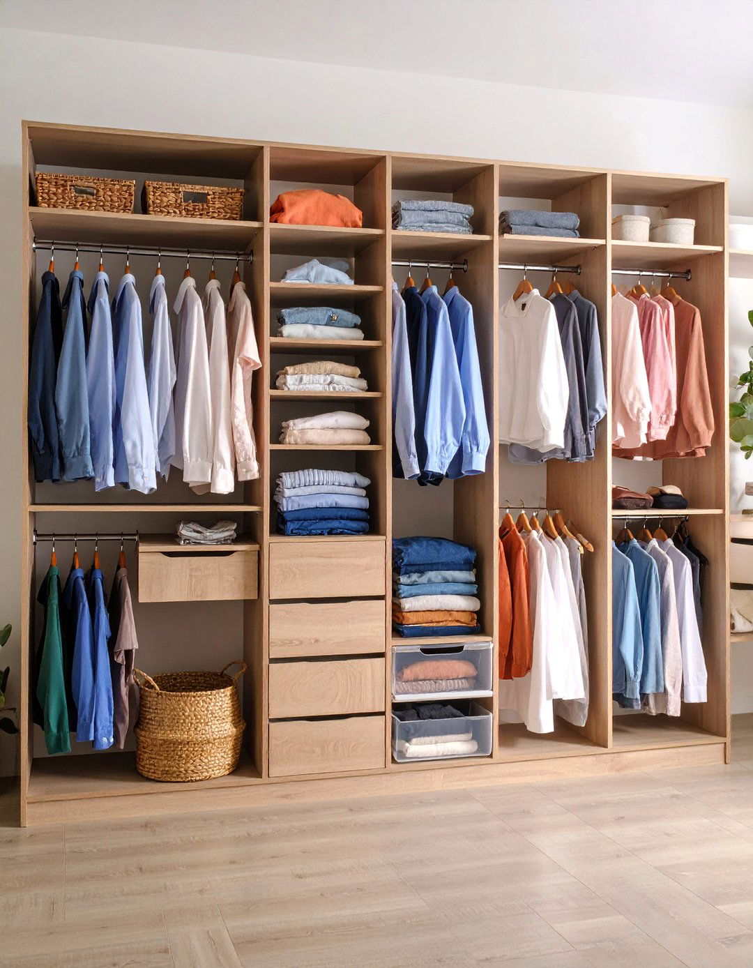 Hanging Closet Organizer with Multiple Compartments - 25 Clothes Storage Ideas