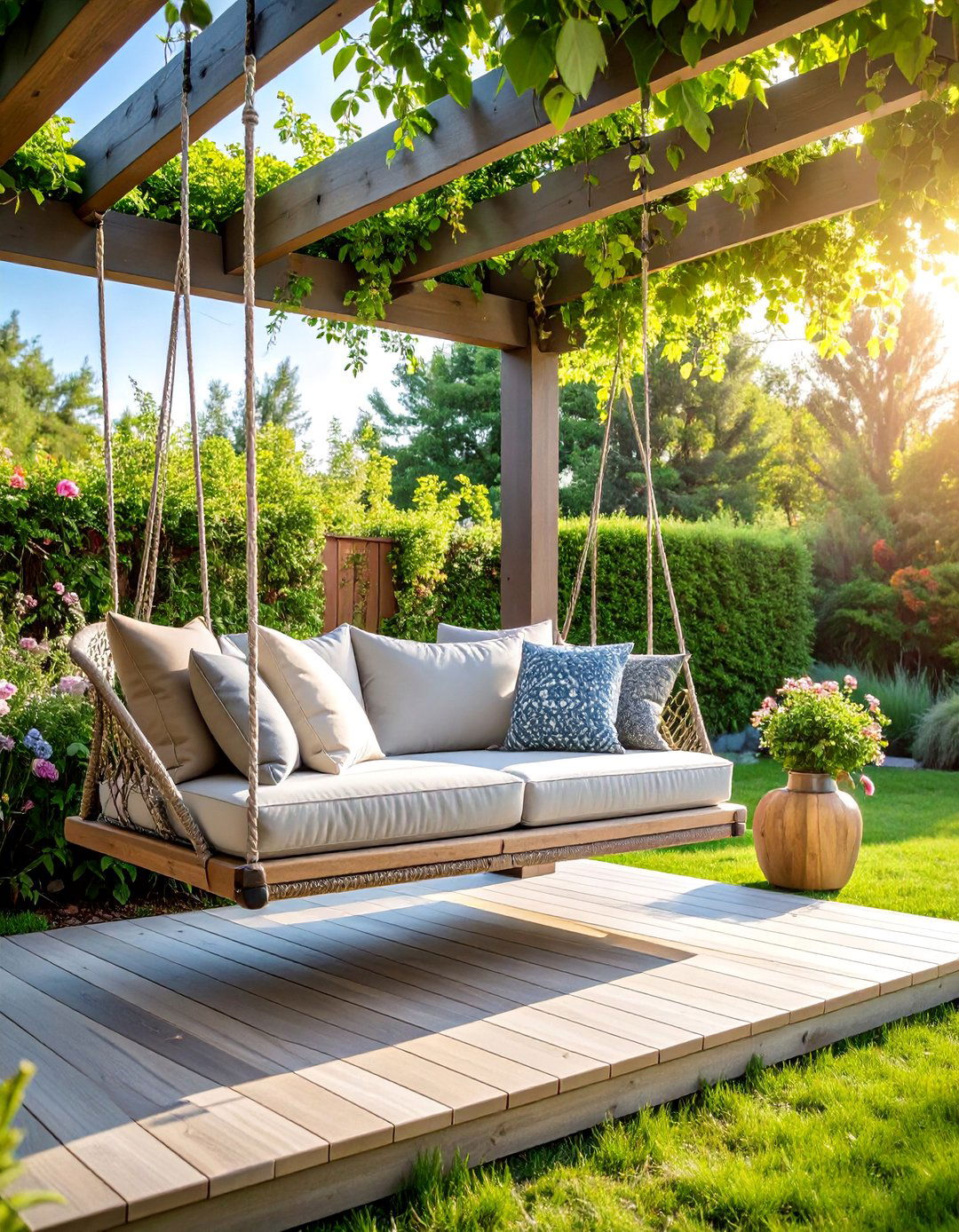 Hanging Daybed Swing for Relaxation Retreat - 25 Outdoor Seating Ideas