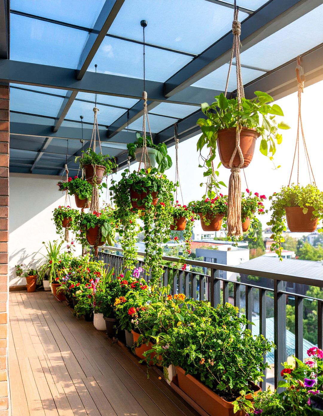 Hanging Garden Ceiling Display - 25 Green Balcony Ideas