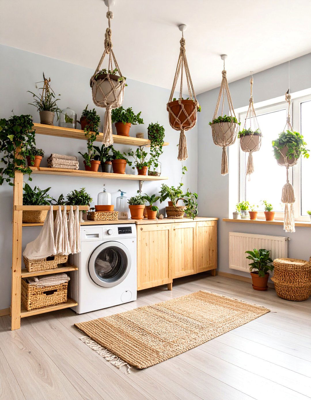 Hanging Garden Laundry Sanctuary - 25 Boho Laundry Room Ideas