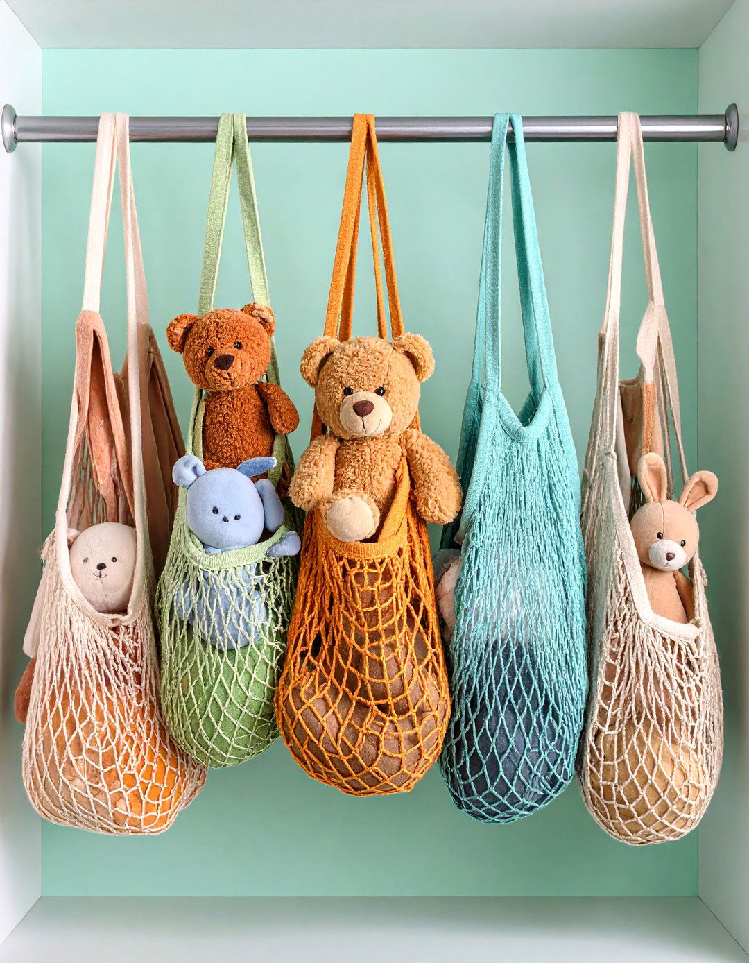 Hanging Mesh Storage Bags - 25 Toy Storage Ideas