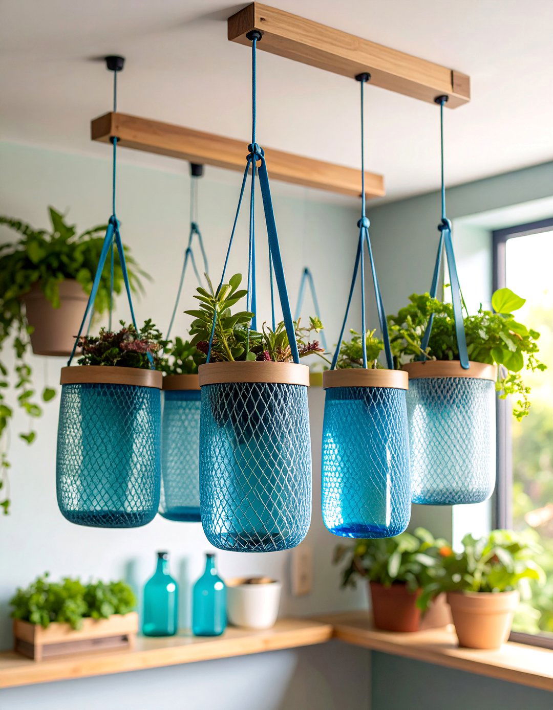 Hanging Mesh Storage Pods - 25 Water Bottle Storage Ideas