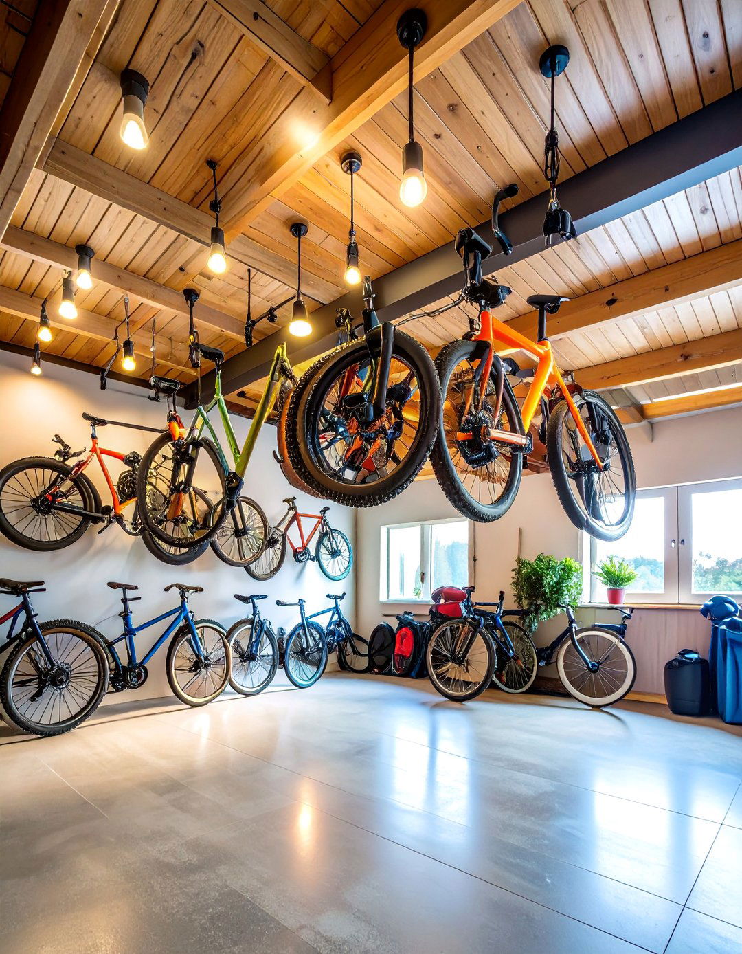 Hanging Storage with Ceiling Mounted Systems - 25 Tiny House Storage Ideas