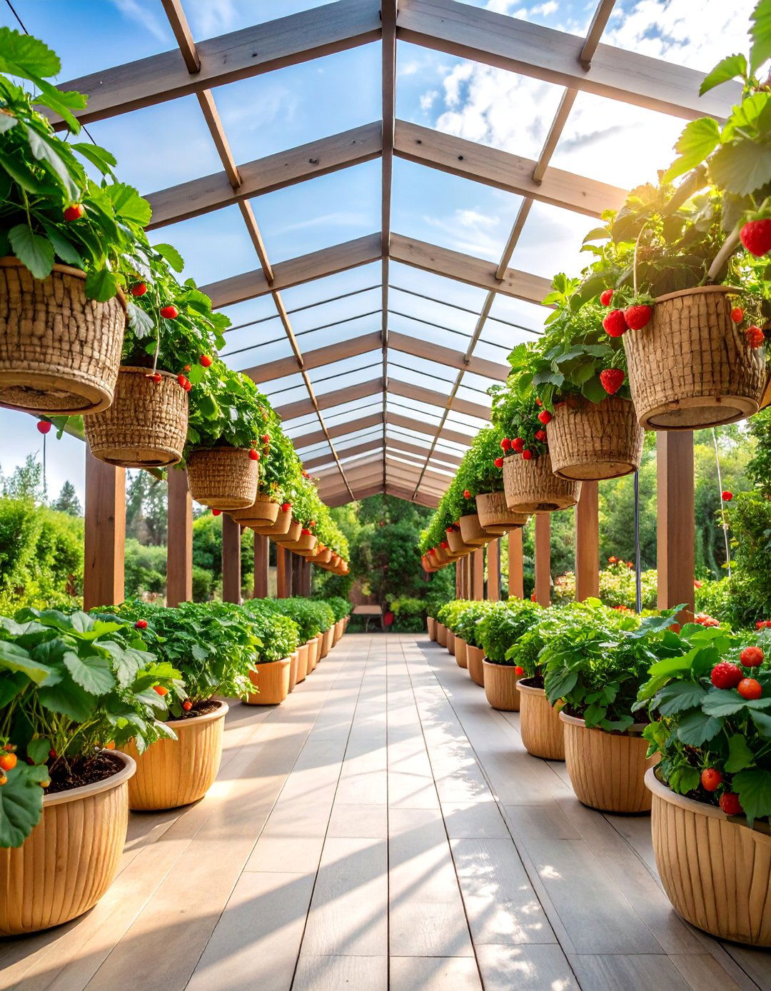 Hanging Strawberry Basket Garden - 25 Strawberry Planter Ideas