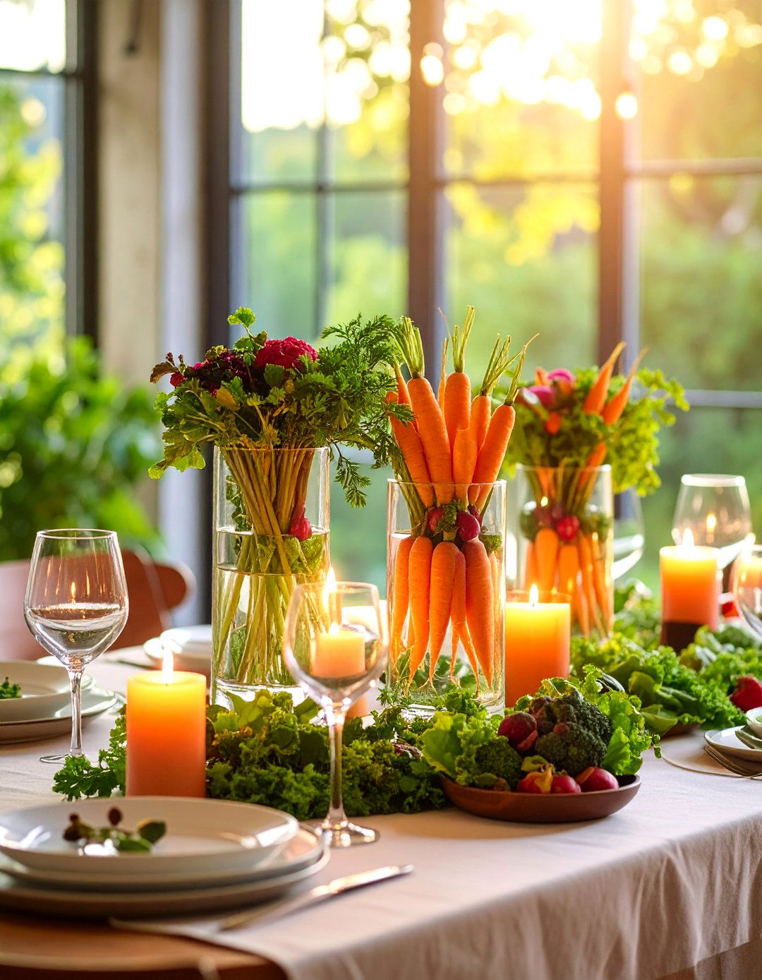 Harvest Vegetable Market Display - 25 Thanksgiving Centerpiece Ideas