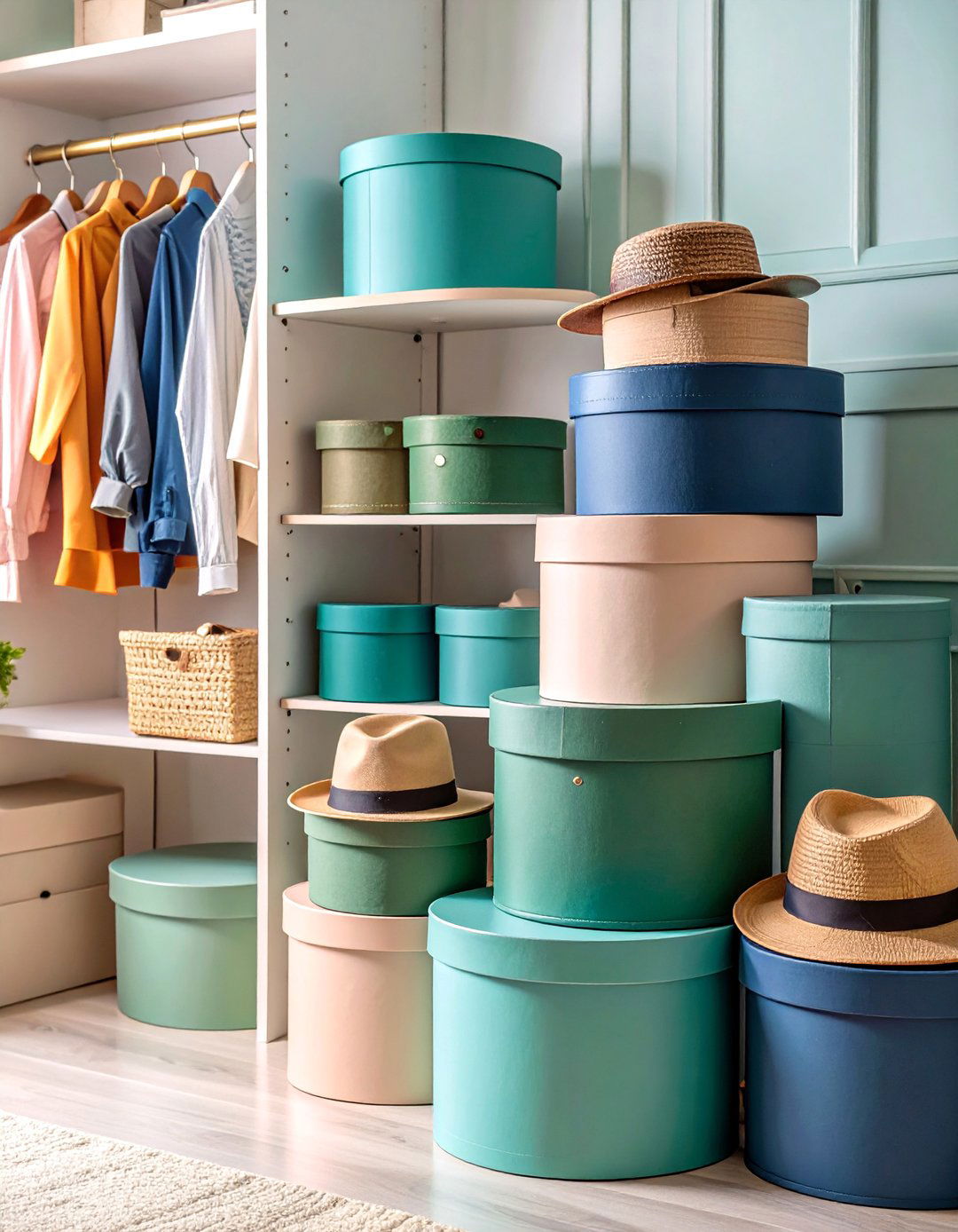 Hat Box Storage Tower - 25 Hat Storage Ideas