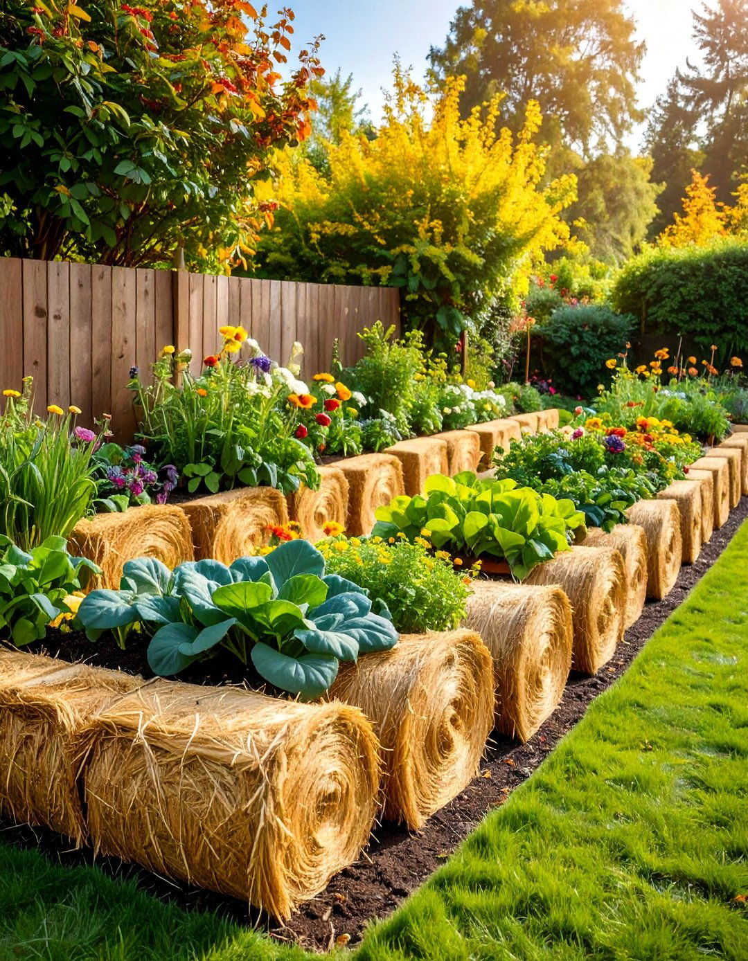 Hay Bale Temporary Raised Garden Bed - 25 Raised Garden Bed Ideas
