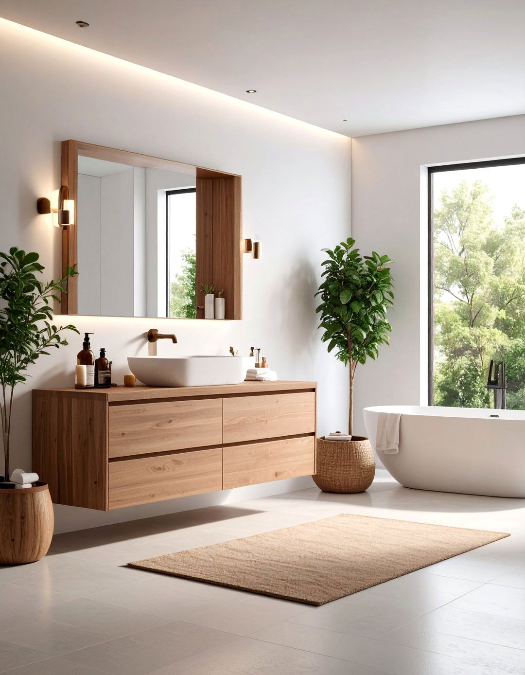 Hazelnut Vanity Brown Bathroom Minimalist - 25 Brown Bathroom Ideas