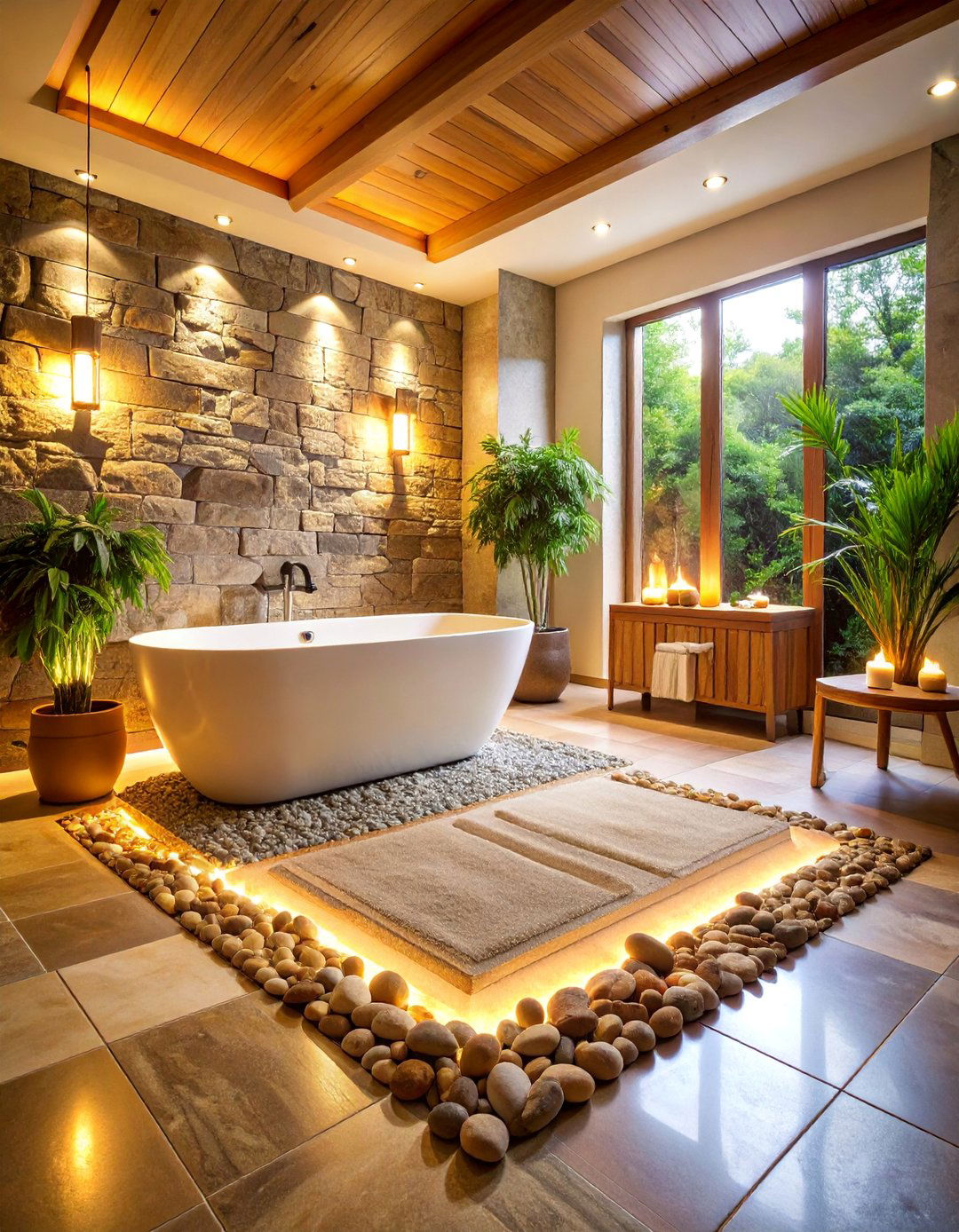 Heated Stone Floor Luxury - 25 Japandi Bathroom Ideas