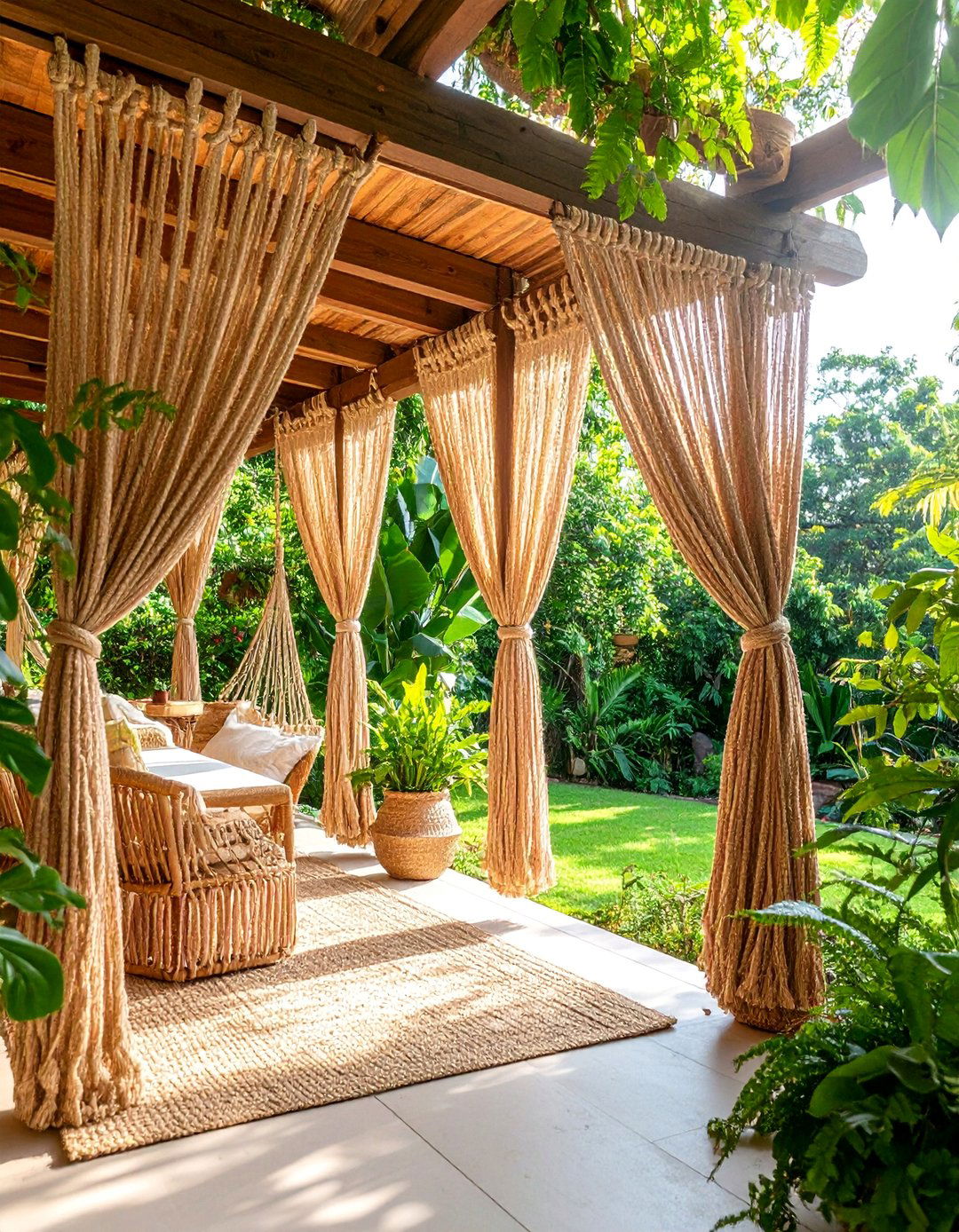 Hemp Fiber Eco Friendly Outdoor Curtains - 25 Patio Curtain Ideas