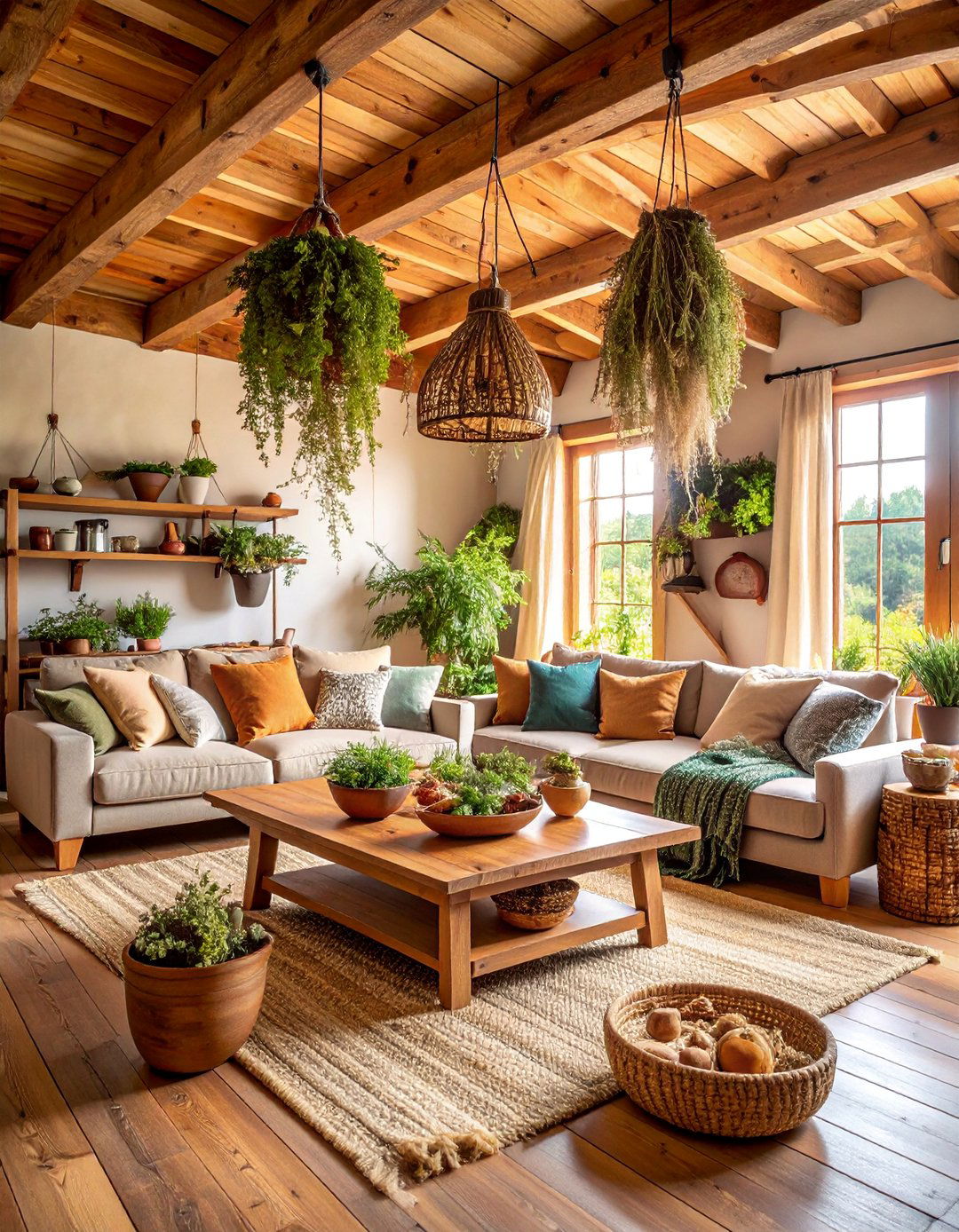 Herb Drying Cottage Living Room - 25 Witchy Living Room Ideas