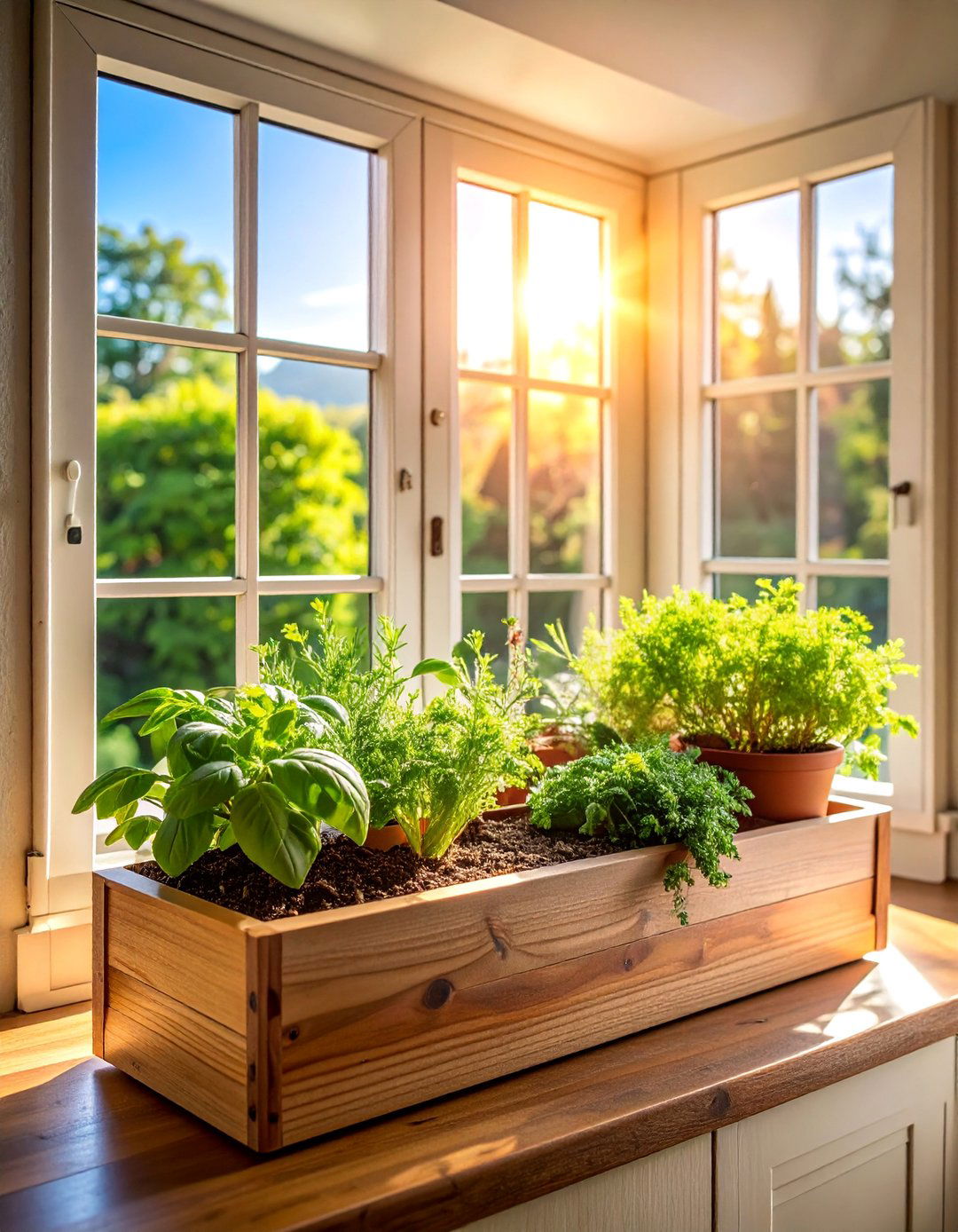 Herb Filled Kitchen Window Box - 25 window box ideas