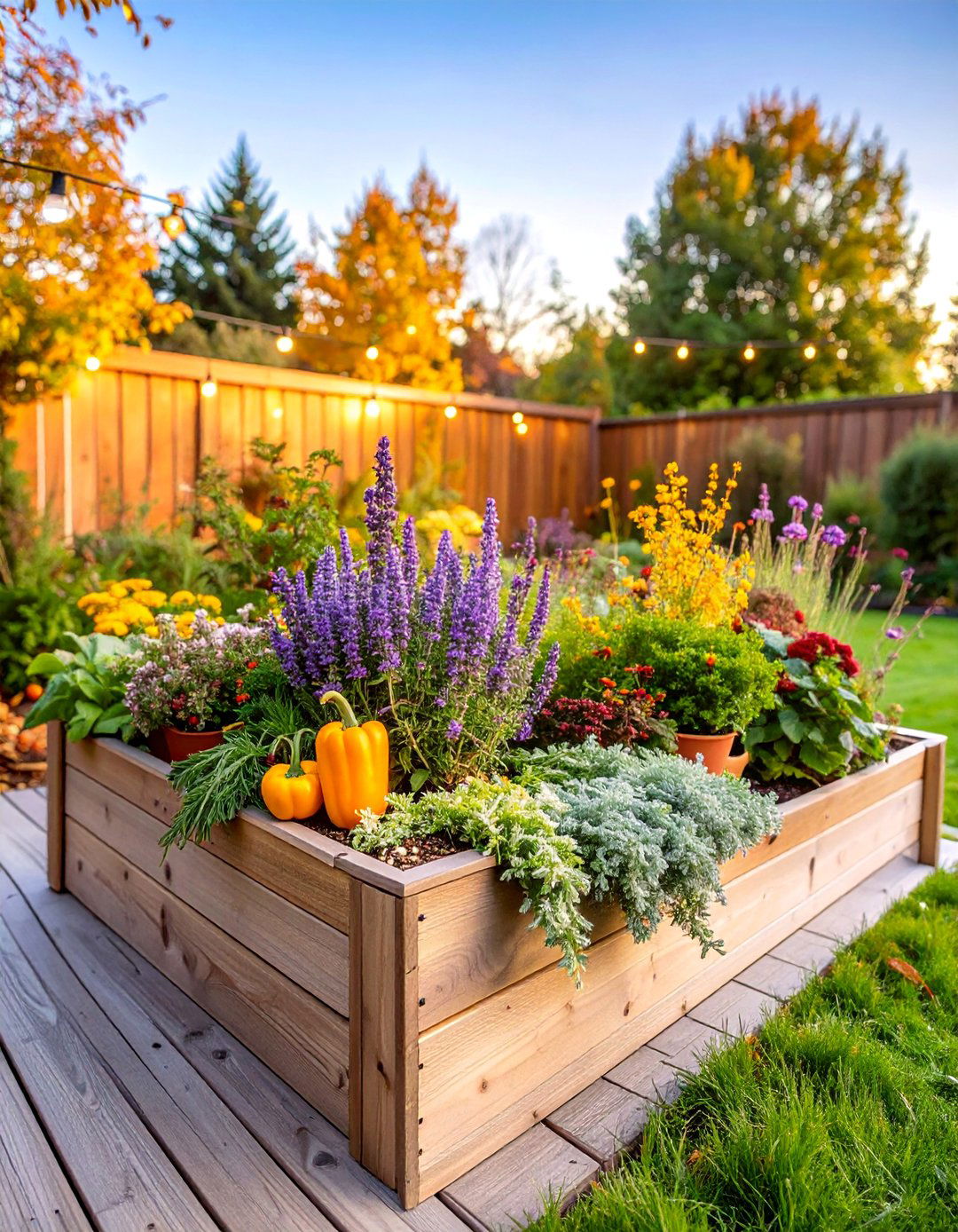 Herb Garden Fall Flower Box with Culinary Plants - 25 Fall Flower Box Ideas
