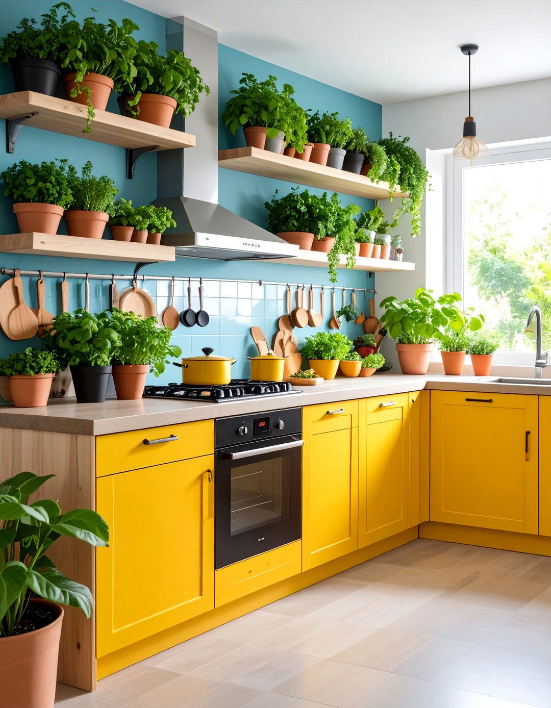 Herb Garden Integrated Kitchen with Growing Stations - 25 Natural Kitchen Design Ideas