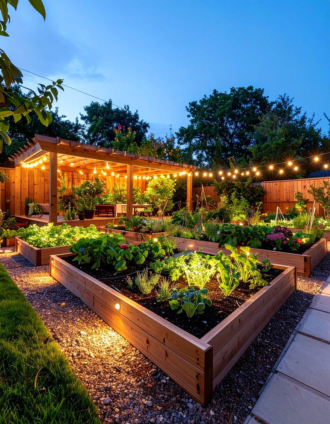 Herb Garden Lighting with Task Focused Illumination - 25 Garden Lighting Ideas