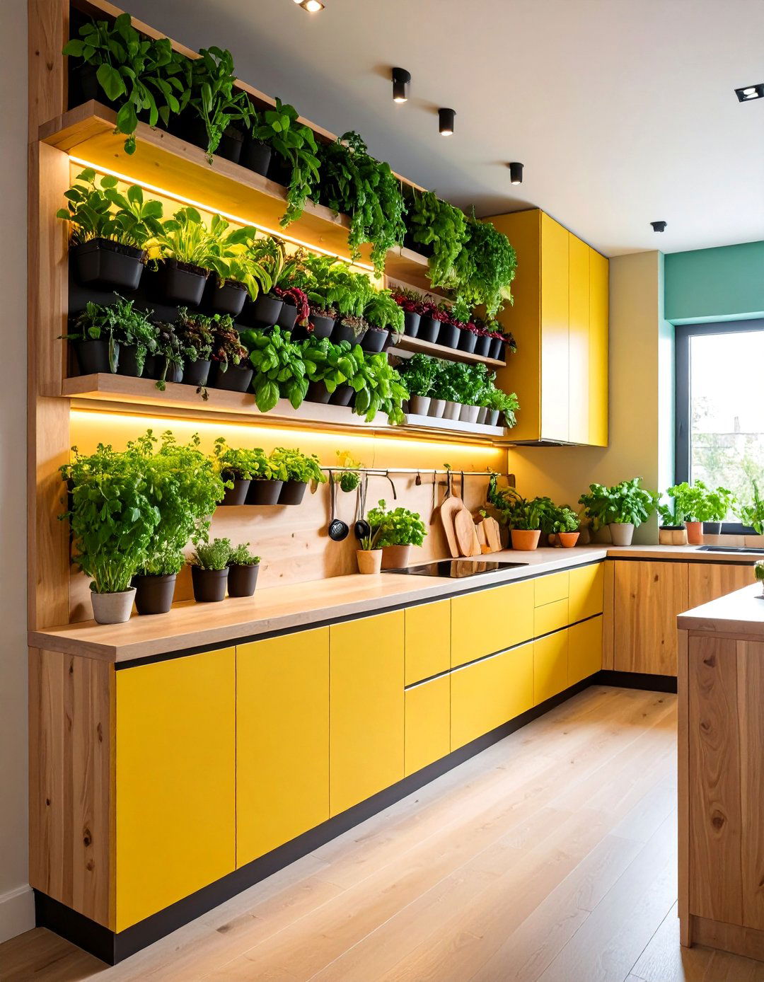 Herb Garden Living Wall System - 25 Kitchen Wall Decor Ideas