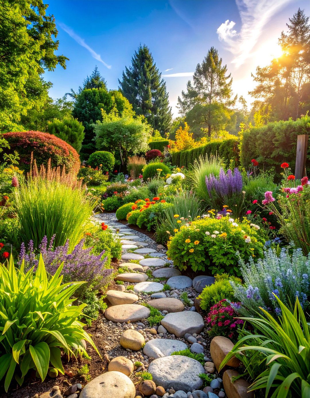 Herb Garden River Rock Culinary Borders - 25 River Rock Edging Ideas